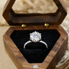 1.0-3.0 CT Round  CVD Diamond Hidden Halo Pave Setting Engagement Ring