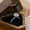 1.0-3.0 CT Round  CVD Diamond Hidden Halo Pave Setting Engagement Ring
