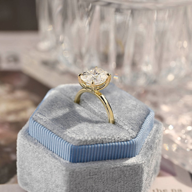 1.0-3.0 CT Oval  CVD Diamond Solitaire Engagement Ring
