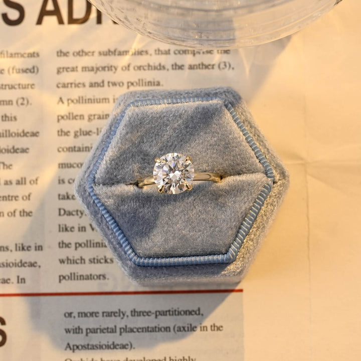 1.0-3.0 CT Round CVD Diamond Solitaire Engagement Ring