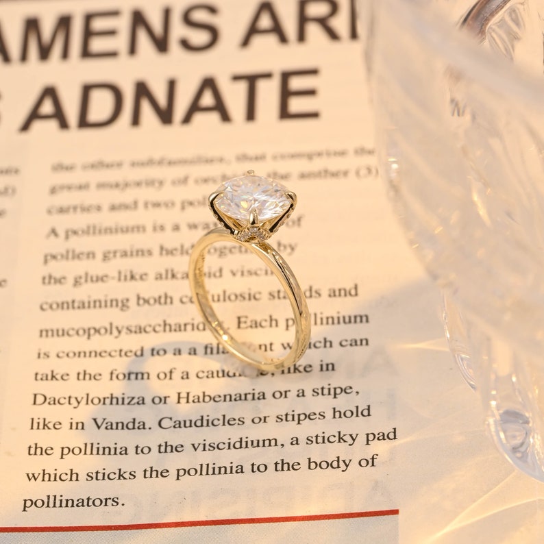 1.0-3.0 CT Round CVD Diamond Solitaire Engagement Ring