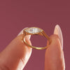 1.0CT-2.0CT East West Marquise Cut Moissanite Diamond Engagement Ring