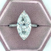 3.0 - 7.0 CT Marquise CVD Diamond Hidden Halo & Pave  Engagement Ring