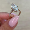 3.0 - 7.0 CT Marquise CVD Diamond Hidden Halo & Pave Engagement Ring