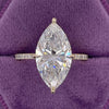 3.0 - 7.0 CT Marquise CVD Diamond Hidden Halo & Pave Engagement Ring