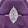 3.0 - 7.0 CT Marquise CVD Diamond Hidden Halo & Pave Engagement Ring