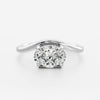 1.50CT-2.50CT East West Oval Cut Moissanite Curved Design Engagement Ring