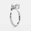 1.50CT-2.50CT East West Oval Cut Moissanite Curved Design Engagement Ring