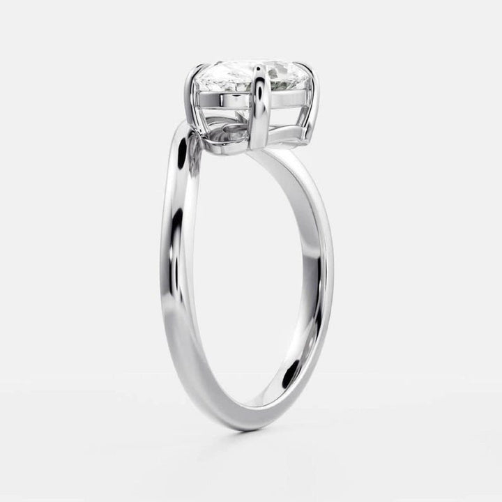 1.50CT-2.50CT East West Oval Cut Moissanite Curved Design Engagement Ring