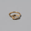 0.75CT-1.25CT Bezel Set Pear Shaped Moissanite Wide Band Engagement Ring