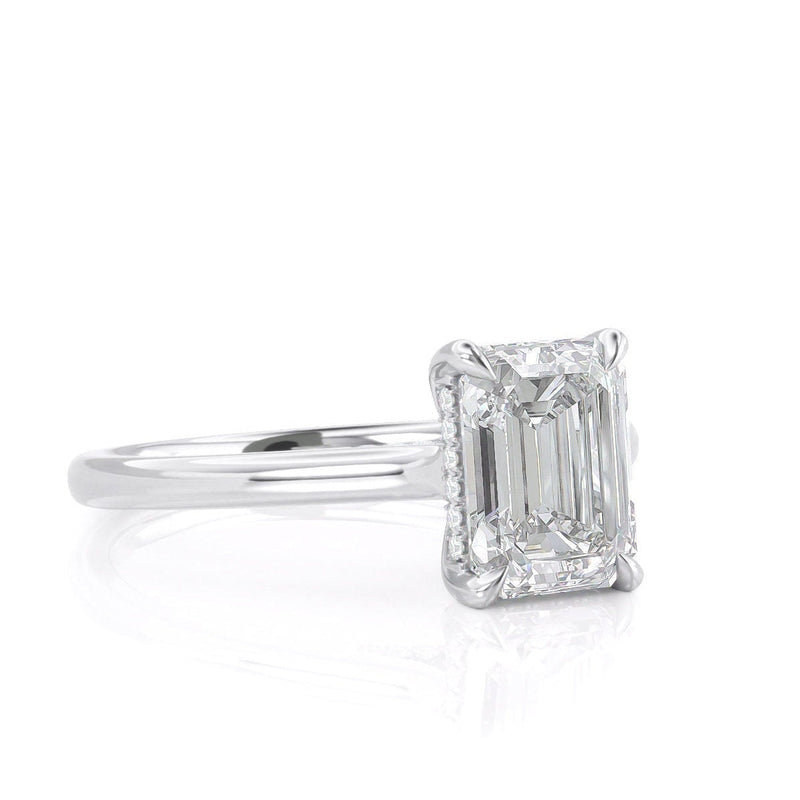 1.64CT Emerald Cut Moissanite Solitaire Style Engagement Ring
