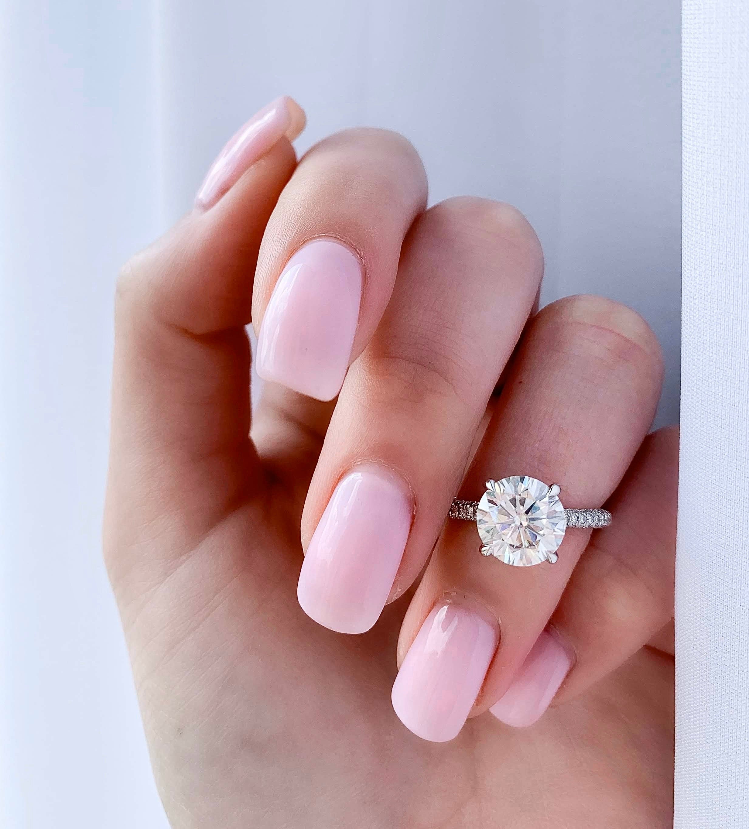 2.50CT Round Moissanite Hidden Halo Triple Pave Setting Engagement Ring