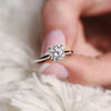 2.0CT Cushion Moissanite Solitaire Engagement Ring With Hidden Halo Setting
