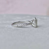 1.0CT Emerald Cut Unique Halo Moissanite Engagement Ring