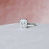 6.8CT Elongated Cushion Moissanite Hidden Halo Triple Pave Setting Engagement Ring