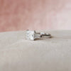 4.12 CT Princess Cut Moissanite 3 Stones Engagement Ring