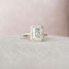 3.50CT Radiant Cut Moissanite Halo Pave Setting Engagement Ring