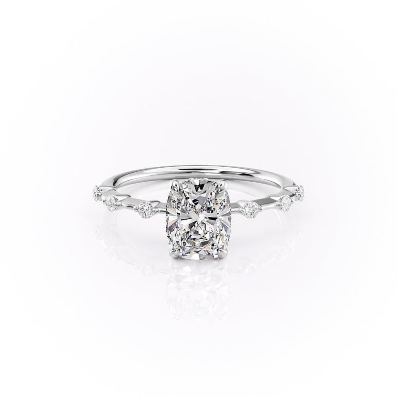 2.20 CT Elongated Cushion Moissanite Solitaire Dainty Style Engagement Ring