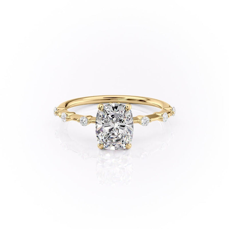 2.20 CT Elongated Cushion Moissanite Solitaire Dainty Style Engagement Ring