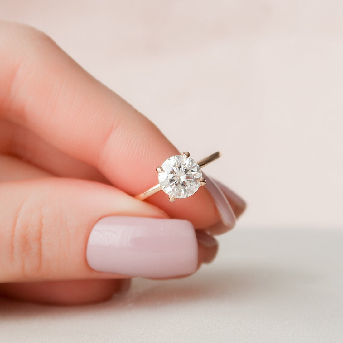 1.50CT Round Cut Moissanite Solitaire Engagement Ring