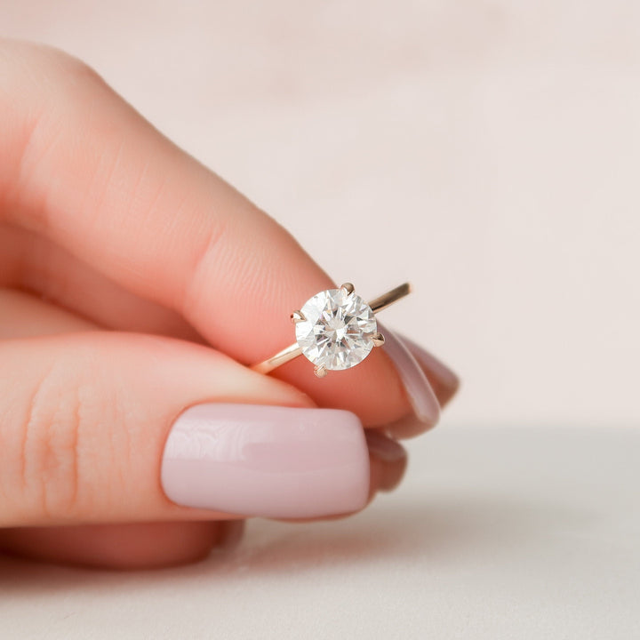 1.50CT Round Cut Moissanite Solitaire Engagement Ring