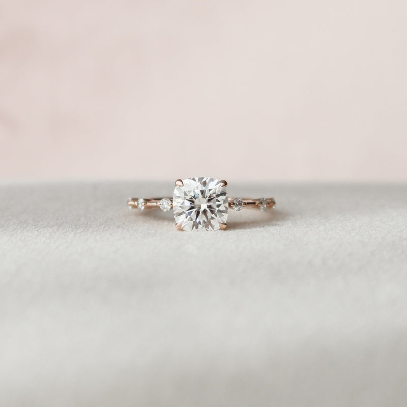 2.20 CT Cushion Moissanite Dainty Style Engagement Ring