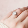 3.0CT Round Moissanite Halo Pave Setting Diamond Engagement Ring