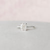 1.50CT Cushion Cut Solitaire Pave Style Moissanite Engagement Ring
