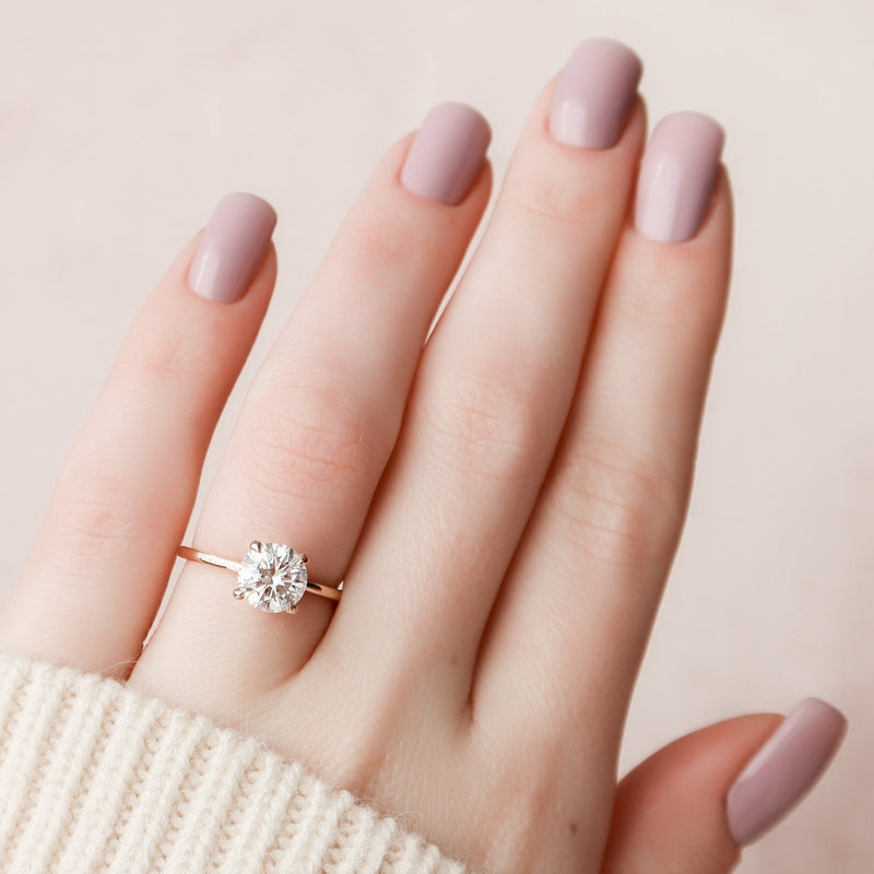 1.50CT Round Cut Moissanite Solitaire Engagement Ring