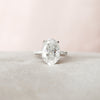 5.0CT Oval Moissanite Hidden Halo Pave Setting Engagement Ring