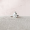 2.50CT Pear Moissanite Halo Pave Setting Diamond Engagement Ring