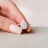 2.50CT Pear Moissanite Halo Pave Setting Diamond Engagement Ring