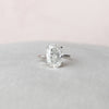 5.0CT Oval Moissanite Solitaire Hidden Halo Setting Engagement Ring
