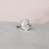 5.0CT Oval Moissanite Solitaire Hidden Halo Setting Engagement Ring