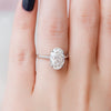 3.50CT Oval Cut Hidden Halo Moissanite Engagement Ring