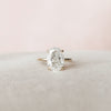4.05 CT Oval Moissanite Solitaire Hidden Halo Setting Engagement Ring