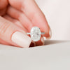 5.0CT Oval Moissanite Hidden Halo Pave Setting Engagement Ring
