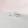 2.0CT Radiant Moissanite Hidden Halo Pave Setting Diamond Engagement Ring