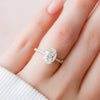 2.94 CT Oval Moissanite Hidden Halo Pave Setting Diamond Engagement Ring