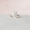 4.05 CT Oval Moissanite Solitaire Hidden Halo Setting Engagement Ring