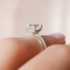1.50CT Pear Moissanite Hidden Halo Pave Setting Engagement Ring