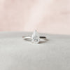 1.50CT Pear Cut Moissanite Hidden Halo Engagement Ring
