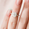 3.70CT Radiant Cut Moissanite Cluster Diamond Engagement Ring