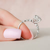 4.0CT Pear Moissanite Hidden Halo Pave Setting Engagement Ring