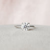 2.12 CT Round Moissanite Solitaire Engagement Ring With Hidden Halo Setting