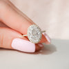 5.21 CT Oval Moissanite Halo Pave Setting Diamond Engagement Ring