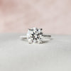 3.50CT Round Moissanite Hidden Halo Pave Setting Engagement Ring