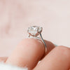 3.12 CT Cushion Moissanite Solitaire Hidden Halo Setting Engagement Ring