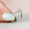 3.12 CT Cushion Moissanite Solitaire Hidden Halo Setting Engagement Ring