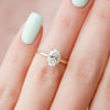 1.5CT Oval Cut Moissanite Hidden Halo Diamond Engagement Ring